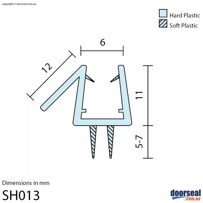 SH013 Shower Screen Seal (6mm glass)